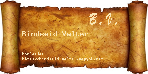 Bindseid Valter névjegykártya